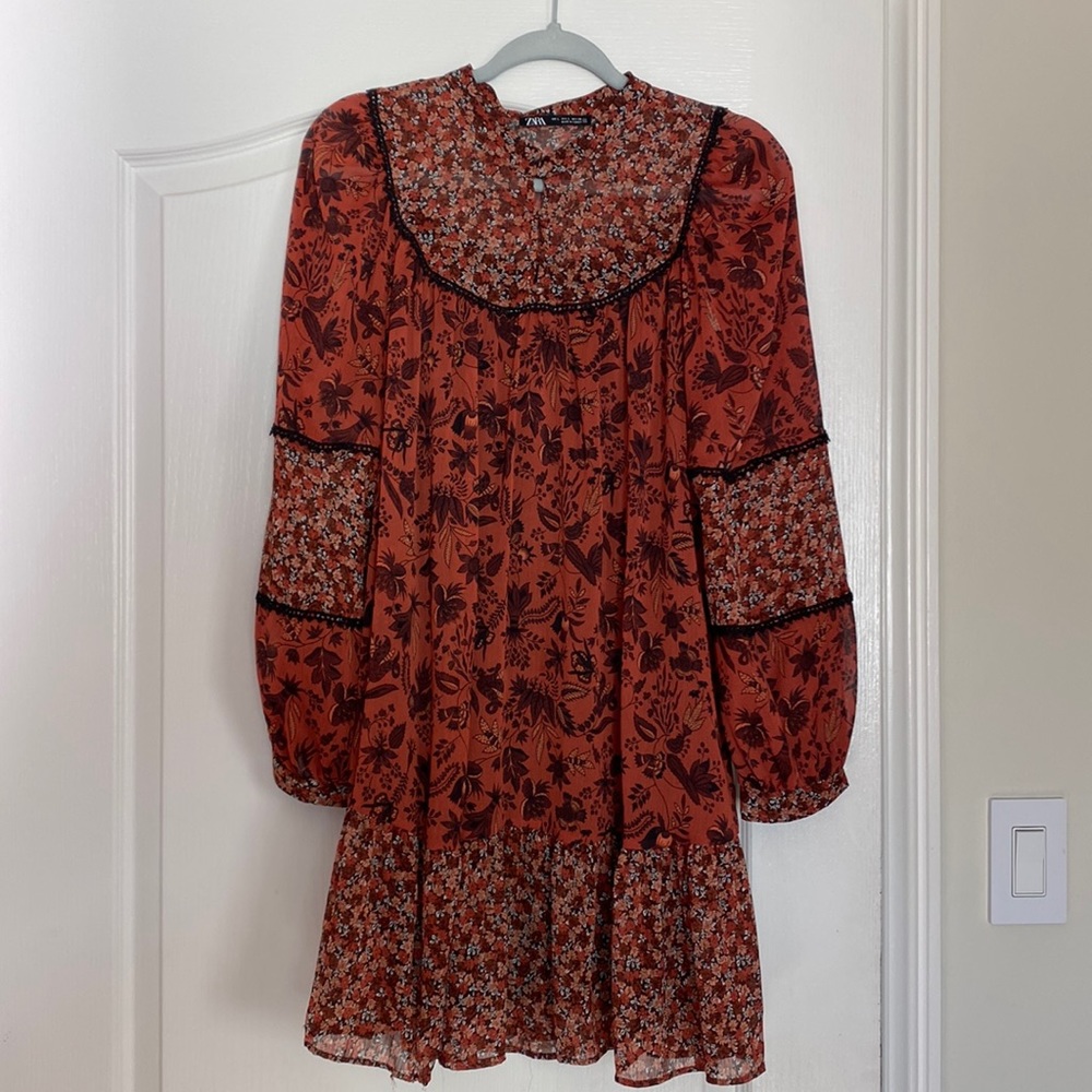 Boho style mini dress from Zara